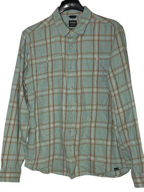 Prana Men's Dohlberg Flannel Shirt Slim Fit Sz MED Organic Cotton Sustainable